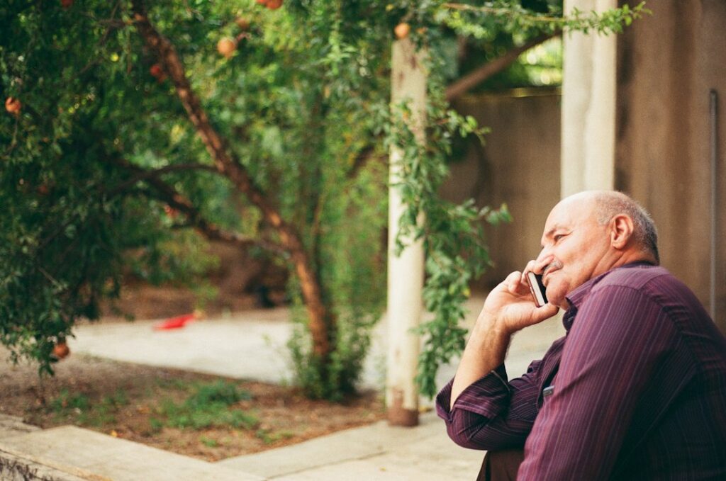 Man on the phone applying for coverage