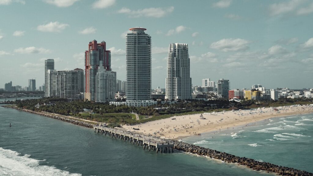 Aerial view of Miami South Beach Florida