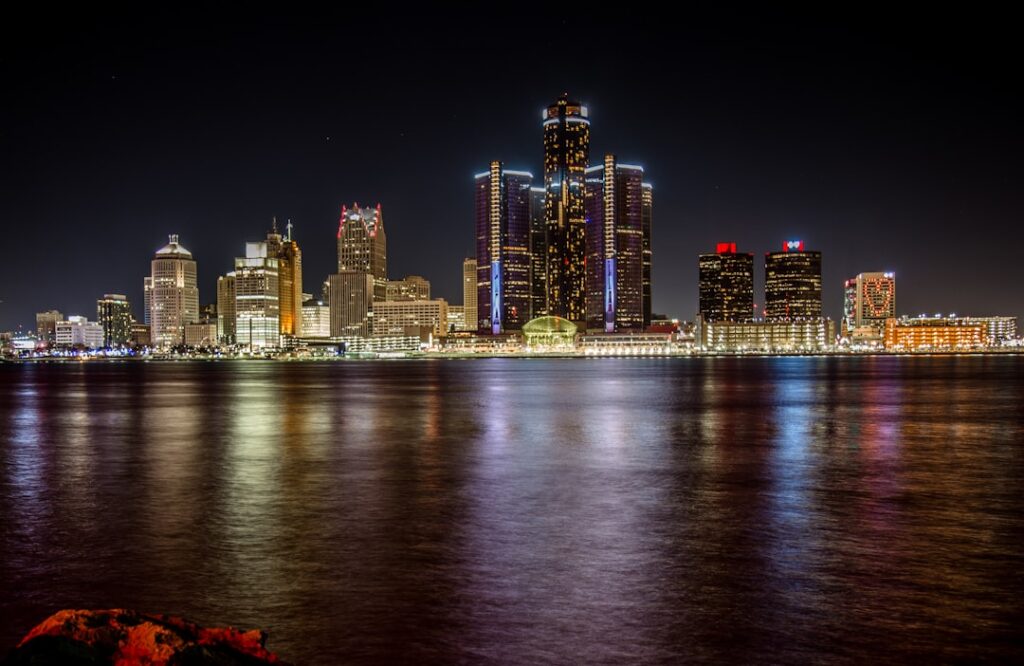 Detroit Michigan downtown skyline